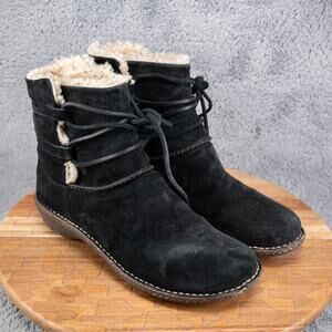 Ugg Caspia Womens Size 11 Shoes Black Suede shearling lined winter boots